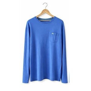 Tommy Bahama Relax 100% Pima Cotton Long Sleeve Tee Shirt Soft Blue Mens Large